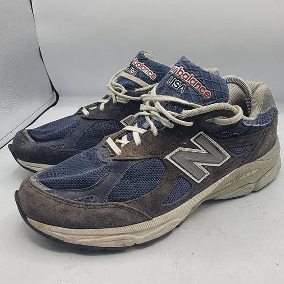 New Balance 990 Mens 11 Blue Sneakers Shoes Athletic Low Top Lace Up USA M990NV3